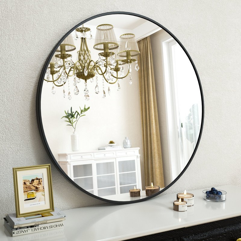 Gehard Round Metal Framed Mirror